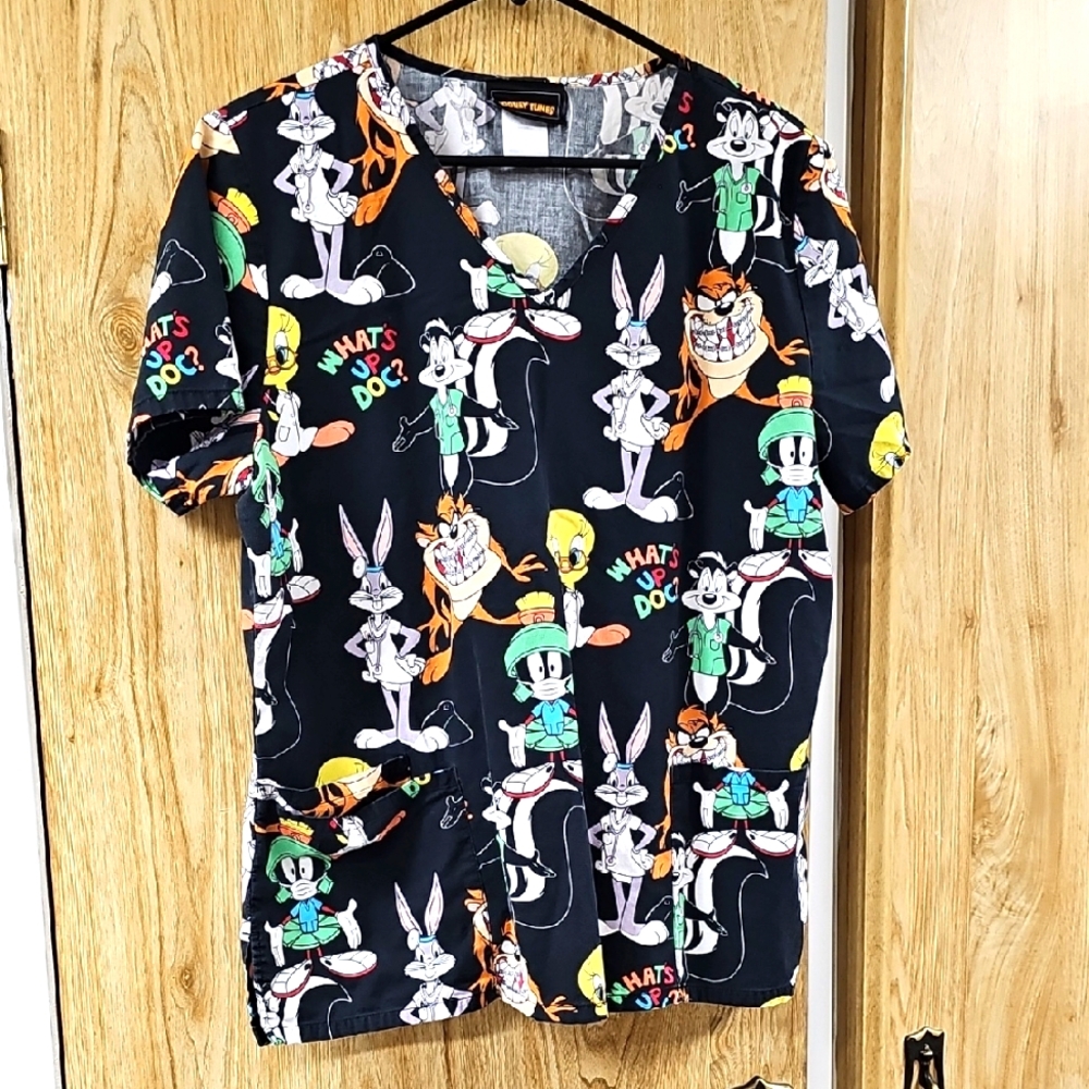 Warner Bros. Black Cartoon Print Tunic Top